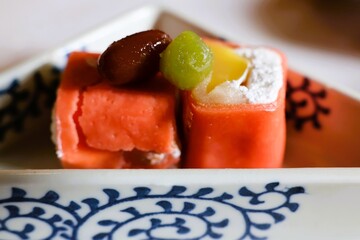 Japanese-style crepes topped with beans