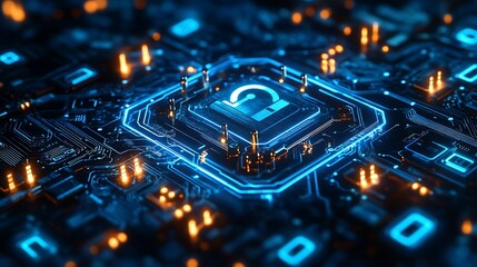 Secure digital shield with multiple padlocks symbolizing data protection and cybersecurity