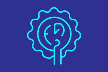 Data Network Icon.big data AI icon. suitable for websites, applications, user interfaces, printables, etc. line icon style, dark blue color combination. simple editable vector design