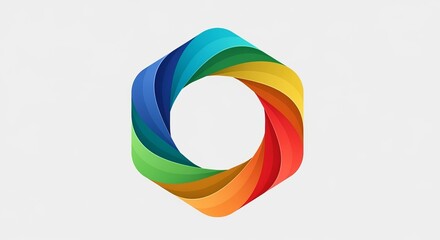 Vibrant, modern abstract loop design with flowing rainbow colors, perfect for branding and digital concepts