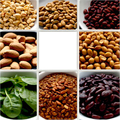 Collection of nuts and leaves
