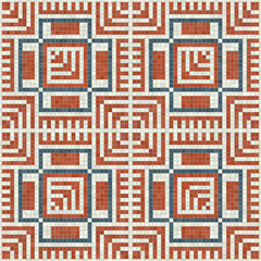 Mosaic tiles seamless pattern composition with traditional Palestinian motif. Editable vector background for print, background, web, wrapping.