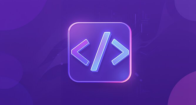 Code Sign, Digital Mark, Programming Icon, Digital Development Concept Design