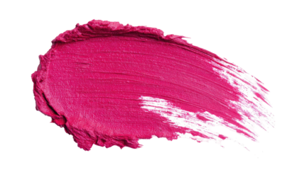 Pink lipstick smear on transparent background