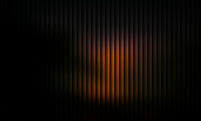 Dark abstract background with vertical lines and a central burst of warm orange and pink light, creating a dramatic and intense visual focal point