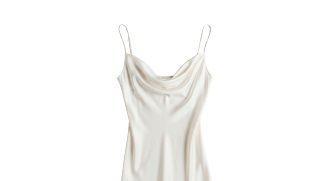 Elegant silk dress on display for fashion concept isolated PNG with Transparent Background