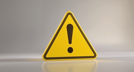 Warning Sign Symbol, Triangle with Exclamation Mark, Isolated on White Background