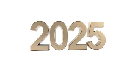 2025 - Golden Numbers on Reflective Surface, Year Concept