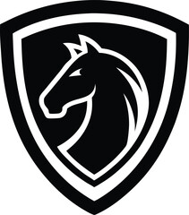A bold black horse head silhouette icon is a tribal vector illustration for a tattoo design or logo symbol
