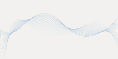 Abstract wavy blue line in white smooth background.