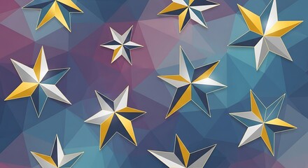 Abstract Star Pattern Background with Geometric Shapes.