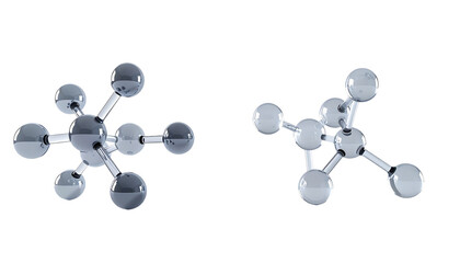 Chemistry Collection – Dual Molecular Structure Designs Isolated on Transparent Background