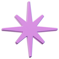 Fototapeta premium 3D Holographic Sparkle Star Icon