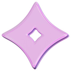 Obraz premium 3D Holographic Sparkle Star Icon