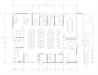 ModelOffice Layout with Conference Room, Workstations, and Manager Office Interior Design