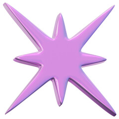 Obraz premium 3D Holographic Sparkle Star Icon