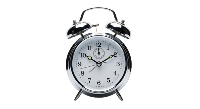 Alarm Clock Against White Background Time and Punctuality Concept