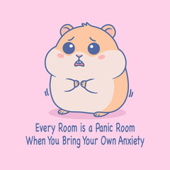 Cute Cartoon hamster panic Vector illustration hand drawn