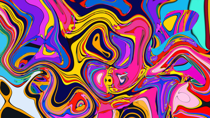 Abstract colorful psychedelic video for music festival