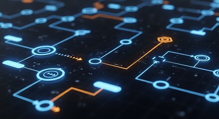Obraz premium Abstract Network Connections Technology Digital Futuristic.