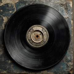 Old black vinyl record cover