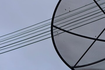 basketball hoop against blue sky