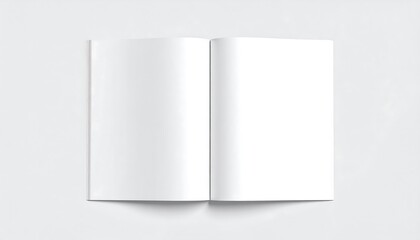 Blank Open Book Mockup on White Background.
