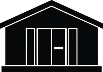 Cold Storage Room Silhouette Vector Art Illustration