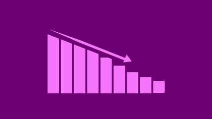 Arrow rising on graph with rocket Sale Symbols. success business graph. white color graph animation on black background