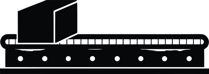 Conveyor Belt Silhouette Vector Art Illustration