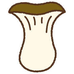 手書き風の単品アイコンイラスト　キノコ　エリンギ