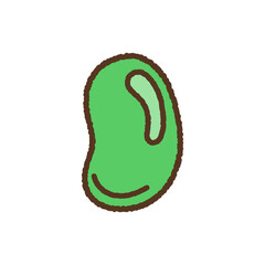 手書き風の単品アイコンイラスト　野菜　そら豆