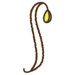 手書き風の単品アイコンイラスト　野菜　もやし