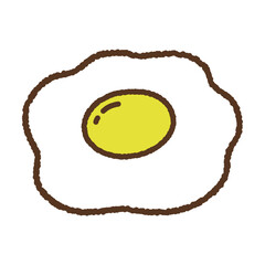 手書き風の単品アイコンイラスト　料理　目玉焼き