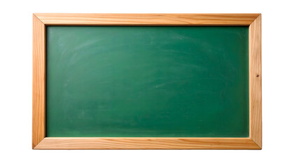 Classic green chalkboard with natural wood frame ready for your creative ideas and educational content