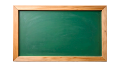 Classic green chalkboard with natural wood frame ready for your creative ideas and educational content