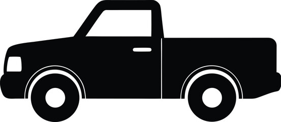 Logistics Pickup Truck silhouette vector art illustration