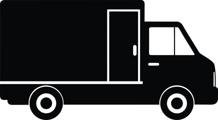 Refrigerated Delivery Truck silhouette vector art illustration