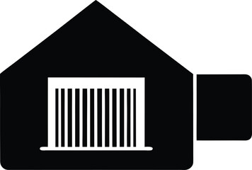 Barcode Label Roll for Warehouse silhouette vector art illustration