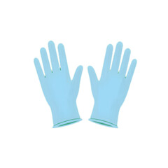 Obraz premium Pair of Light Blue Disposable Medical Gloves.