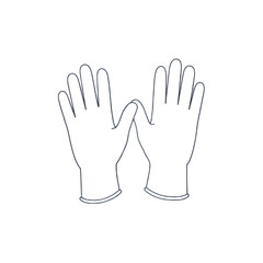 Pair of Protective Gloves Illustration for Medical or Cleaning Use.