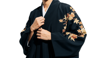 Elegant Kimono with Floral Embroidery