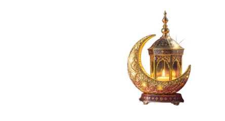Elegant golden lantern design against a dreamy background.