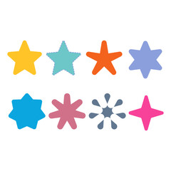 Set Of Flat Star Shape