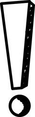 Exclamation Mark Sketch, Hand drawn exclamation mark doodle for warning or emphasis designs.
