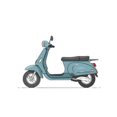 Obraz premium Vintage Retro Scooter Side View Illustration.