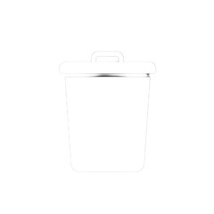 White trash can with a lid isolated on a white background ready for waste disposal.