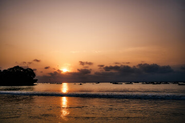 Blazing sunset on Pangandaran Beach
