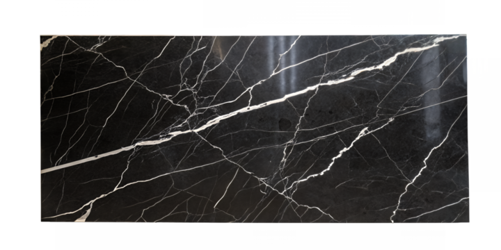 Luxurious Marble: A high-angle perspective captures a black marble slab, the intricate natural veining providing a touch of opulence and elegance.