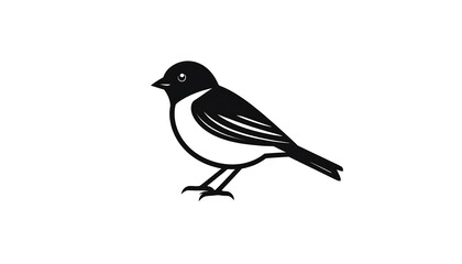 Obraz premium Simple black and white bird silhouette